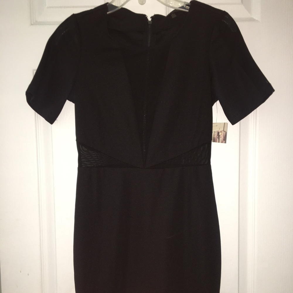 Black dress with sheer cut outs
